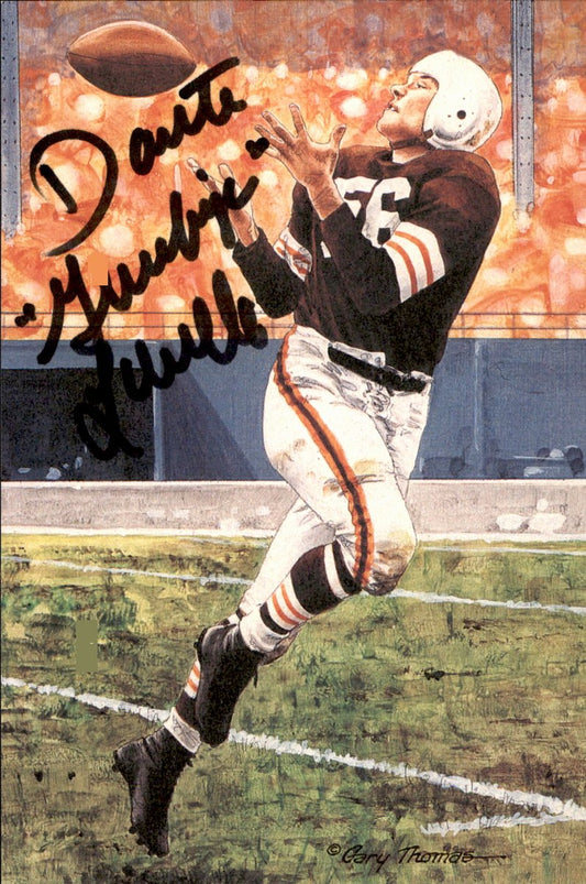 Dante Lavelli Browns HOF Autographed Goal Line Art GLAC Postcard JSA