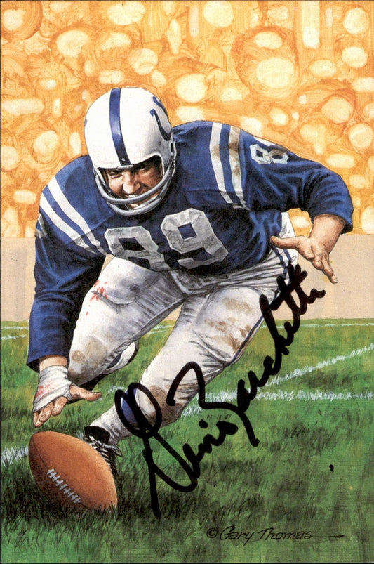 Gino Marchetti Colts HOF Autographed Goal Line Art GLAC Postcard JSA