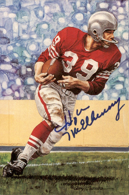 Hugh McElhenny 49ers HOF Autographed Goal Line Art GLAC Postcard JSA