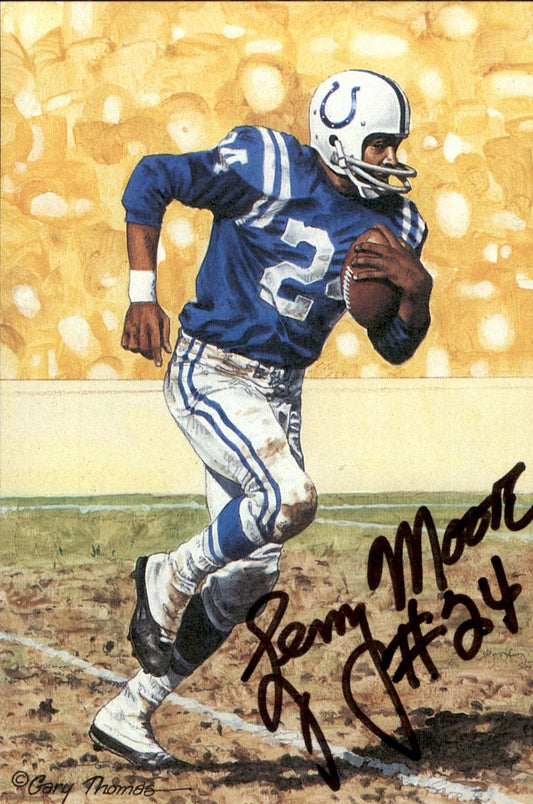Lenny Moore Colts HOF Autographed Goal Line Art GLAC Postcard JSA