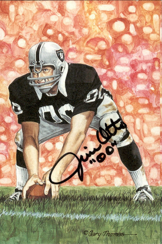 Jim Otto Raiders HOF Autographed Goal Line Art GLAC Postcard JSA