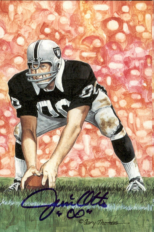 Jim Otto Raiders HOF Autographed Goal Line Art GLAC Postcard JSA
