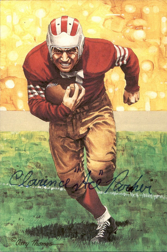Clarence Ace Parker Dodgers HOF Autographed Goal Line Art GLAC Postcard JSA