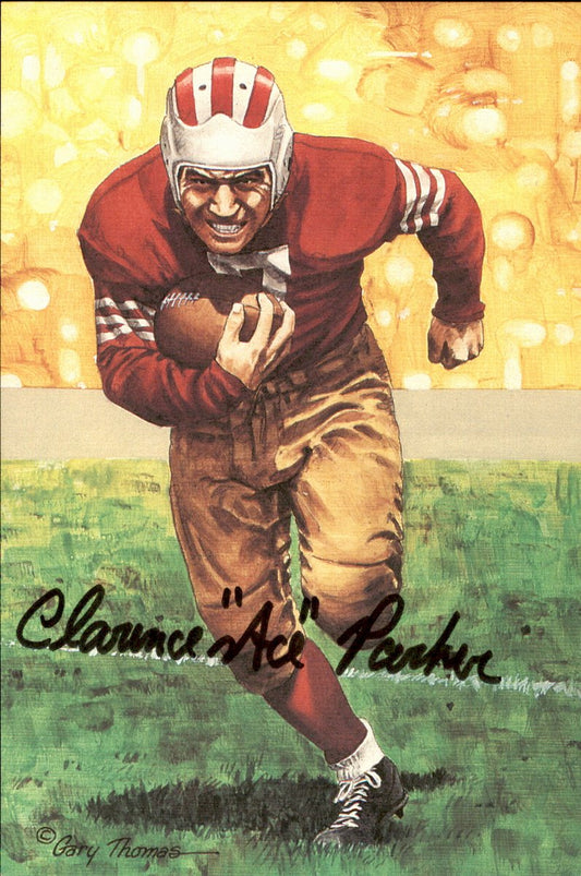 Clarence Ace Parker Dodgers HOF Autographed Goal Line Art GLAC Postcard JSA