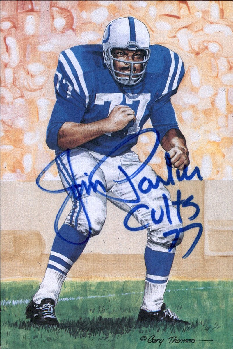 Jim Parker Colts HOF Autographed Goal Line Art GLAC Postcard JSA