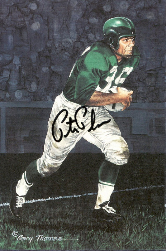 Pete Pihos Eagles HOF Autographed Goal Line Art GLAC Postcard JSA