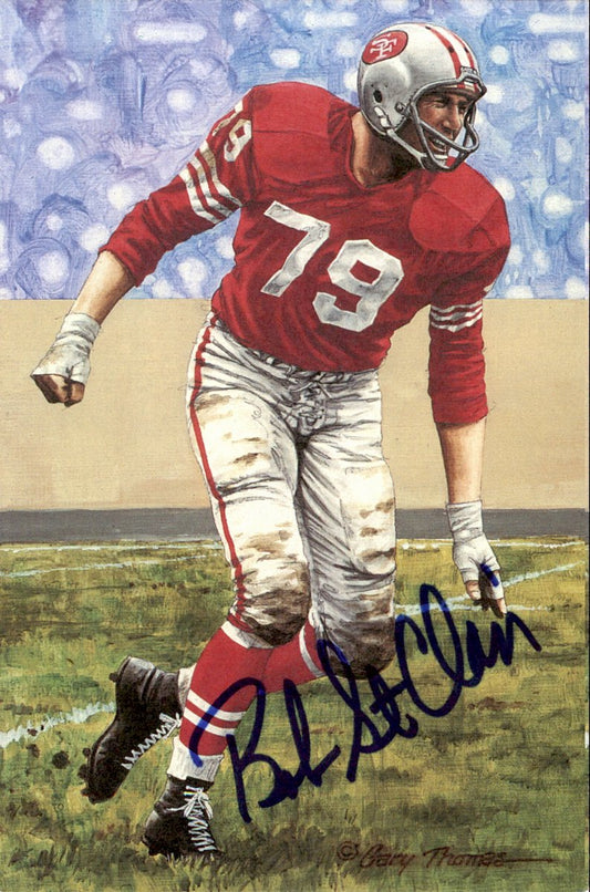 Bob St. Clair 49ers HOF Autographed Goal Line Art GLAC Postcard JSA