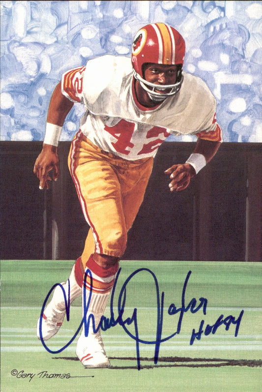 Charley Taylor Redskins HOF Autographed Goal Line Art GLAC Postcard JSA