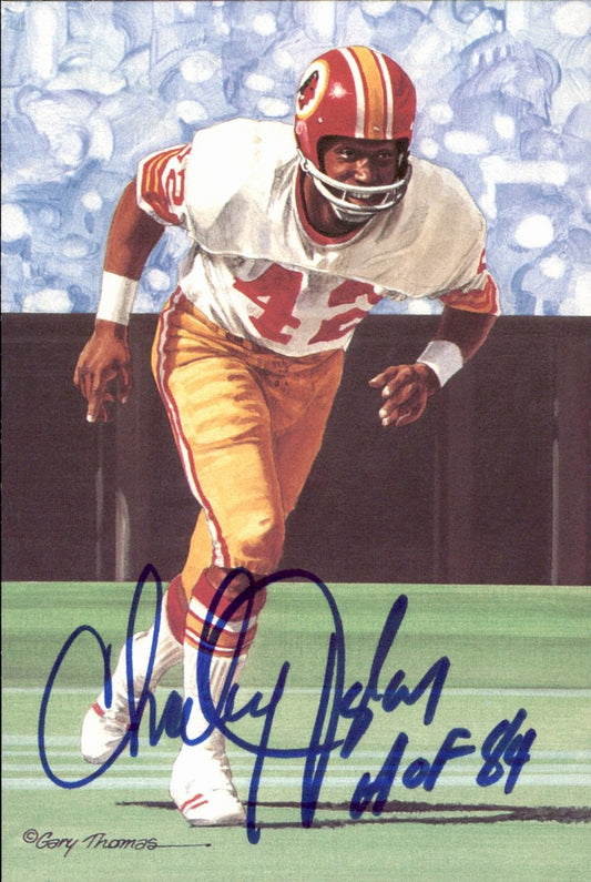 Charley Taylor Redskins HOF Autographed Goal Line Art GLAC Postcard JSA