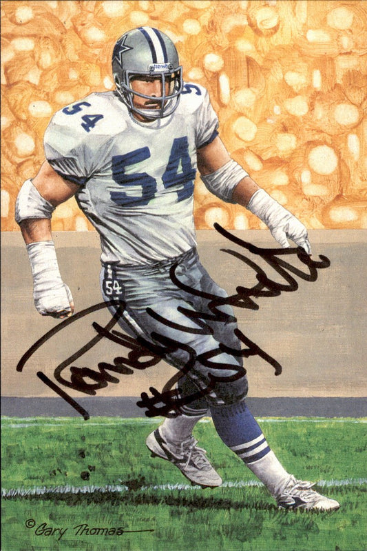 Randy White Cowboys HOF Autographed Goal Line Art GLAC Postcard JSA