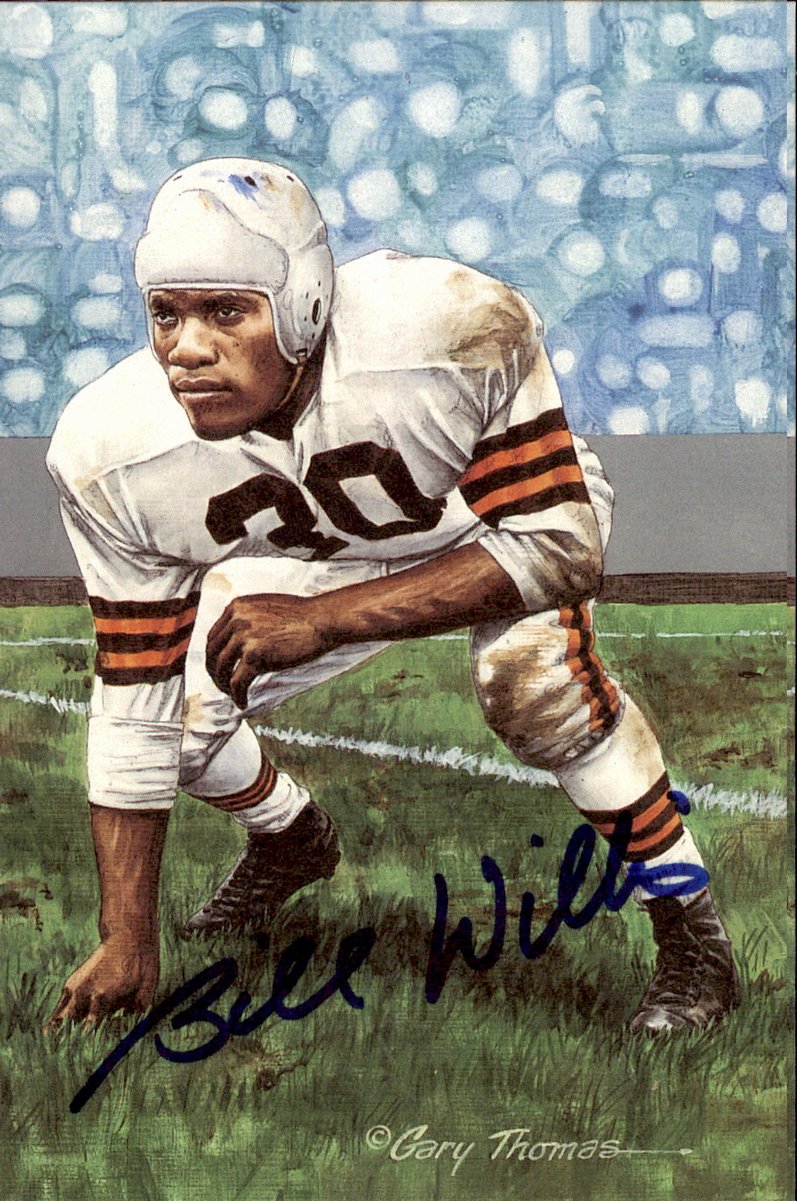 Bill Willis Browns HOF Autographed Goal Line Art GLAC Postcard JSA