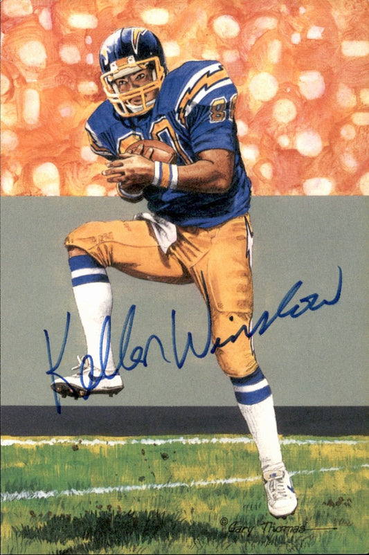 Kellen Winslow Chargers HOF Autographed Goal Line Art GLAC Postcard JSA