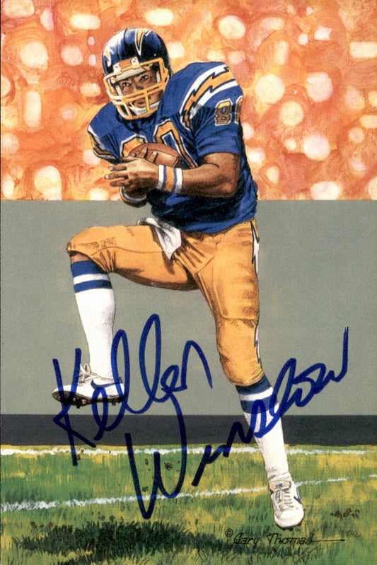 Kellen Winslow Chargers HOF Autographed Goal Line Art GLAC Postcard JSA