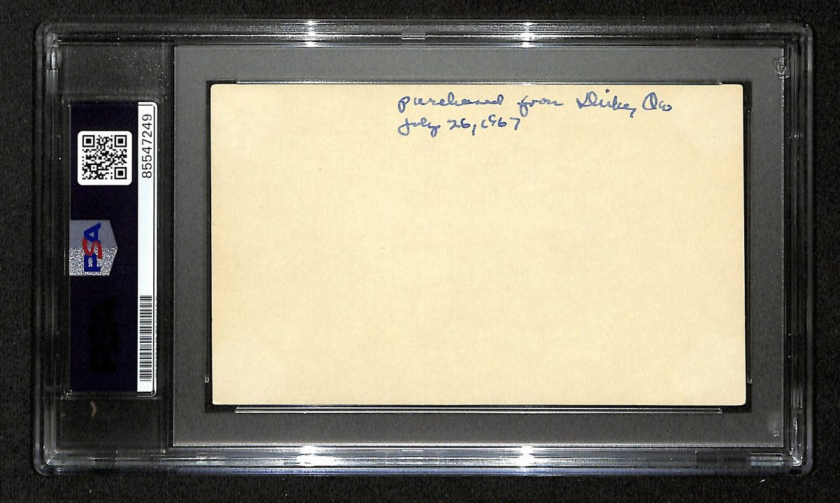 Hippo Vaughn Signed/Inscribed 3x5 Index Card Chicago Cubs PSA/DNA 199302