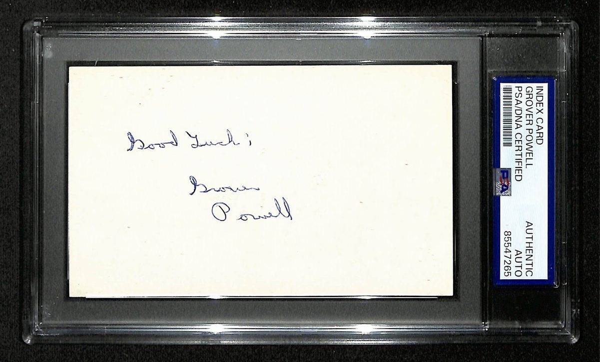 Grover Powell Signed/Inscribed 3x5 Index Card New York Mets PSA/DNA 199304
