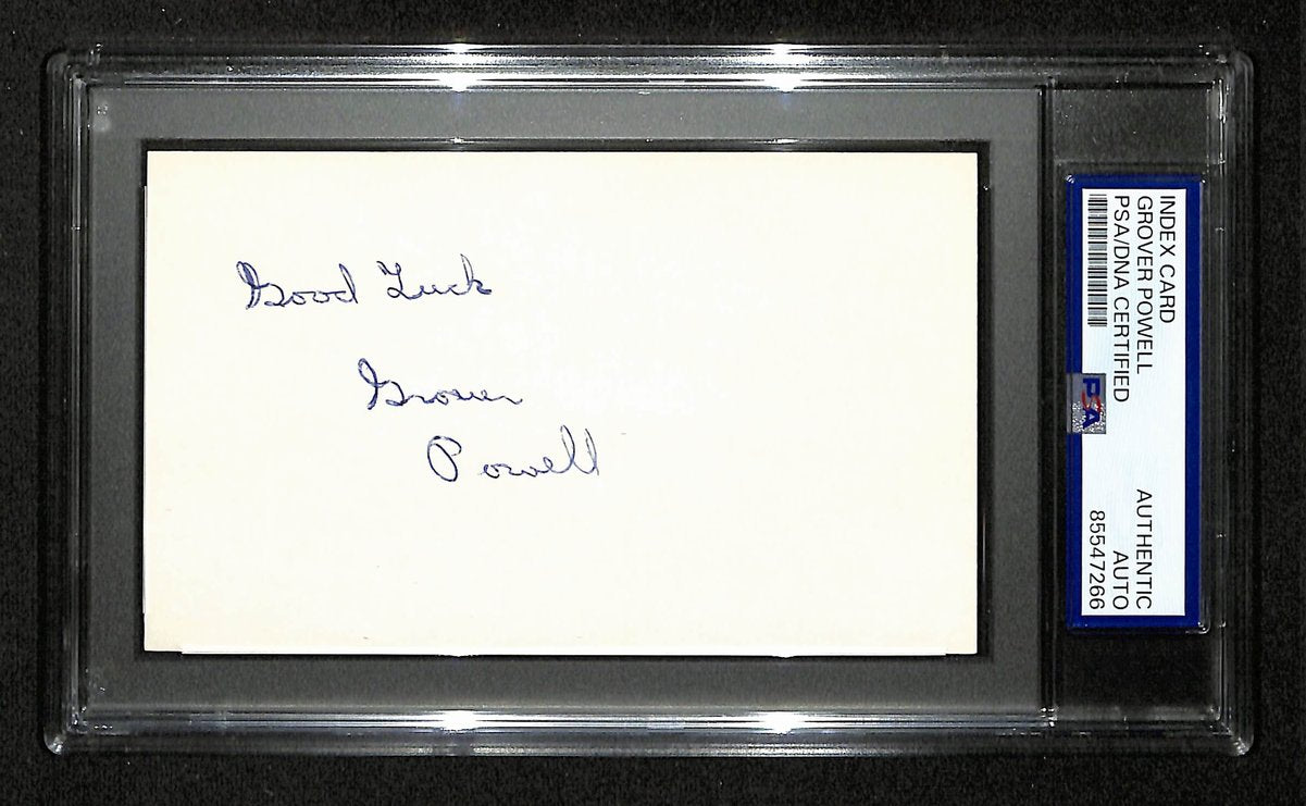 Grover Powell Signed/Inscribed 3x5 Index Card New York Mets PSA/DNA 199306