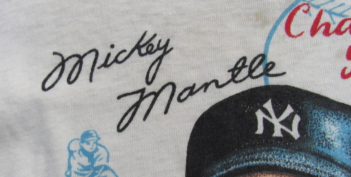 Vintage Mickey Mantle "Champion Slugger" child's t-shirt, c.1950s Yankees 197408