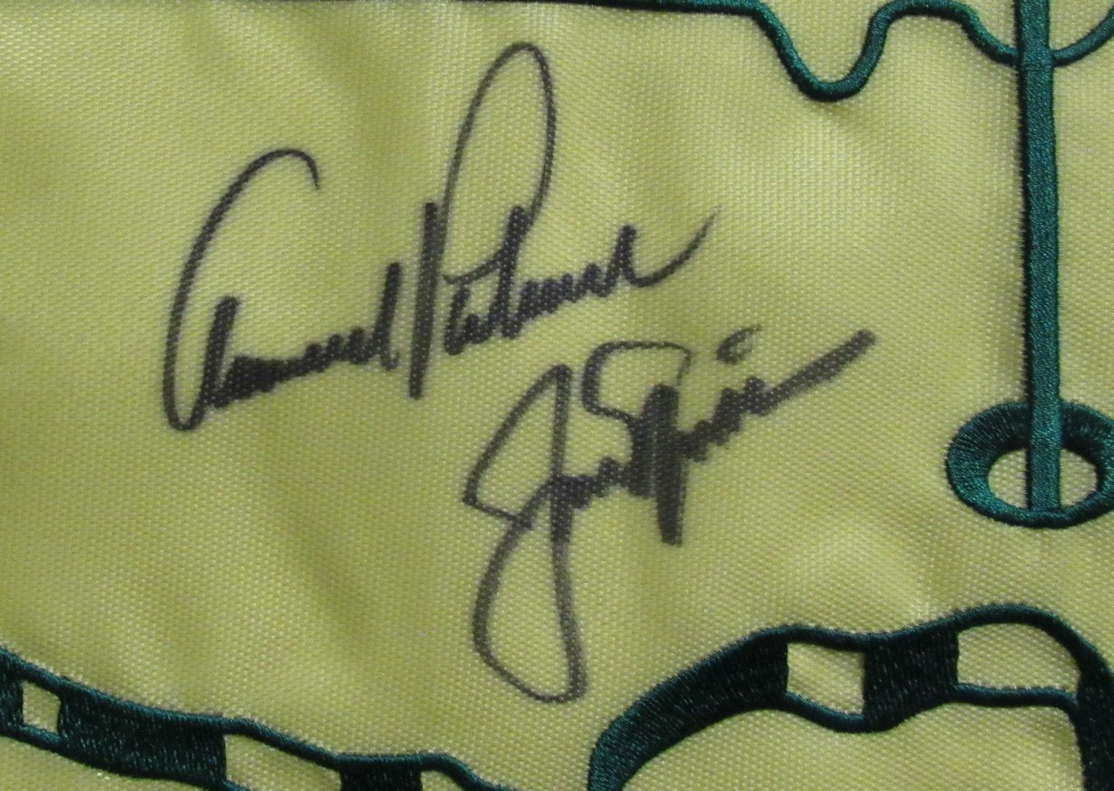 Arnold Palmer/Jack Nicklaus Dual-Signed/Auto 2003 Masters Pin Flag JSA 199549