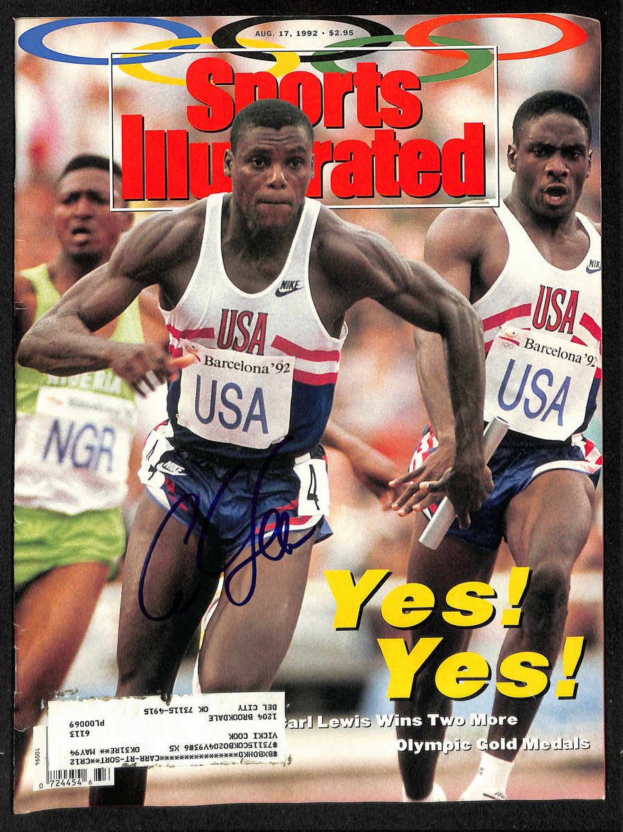 Carl Lewis Runner Signed/Auto 8/17/1992 Sports Illustrated Magazine JSA 199404