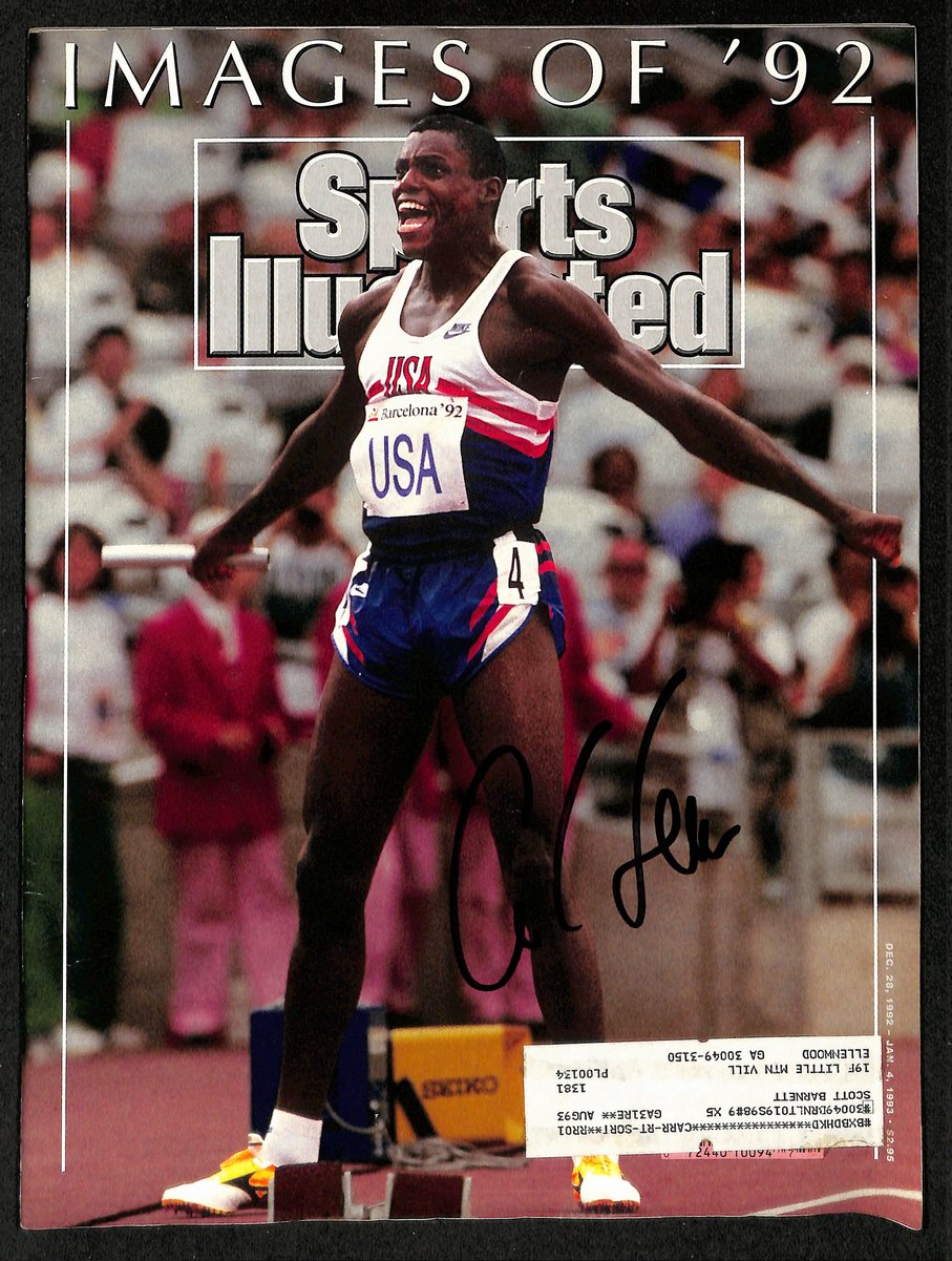 Carl Lewis Runner Signed/Auto 12/28/1992 Sports Illustrated Magazine JSA 199405