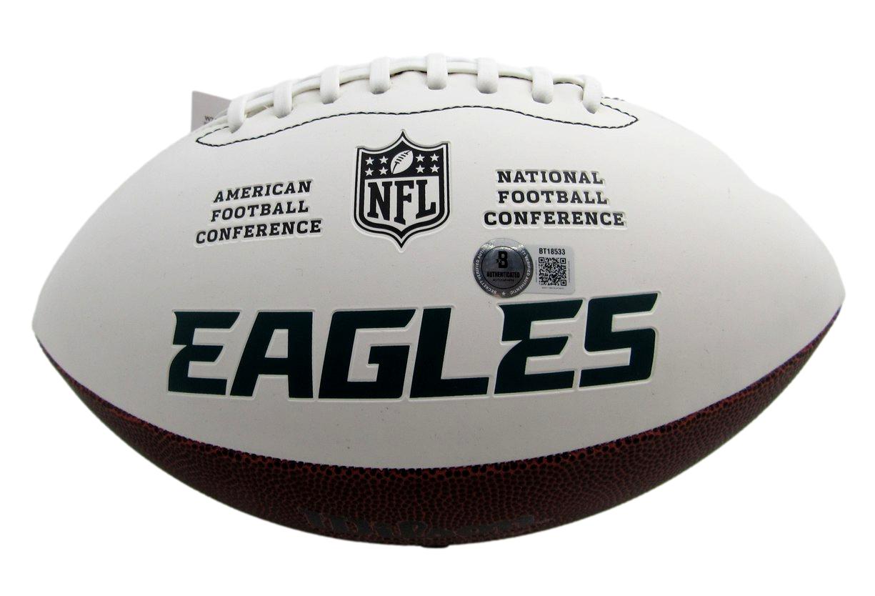 Vince Papale Signed/inscribed Eagles Logo White Football Beckett 199606