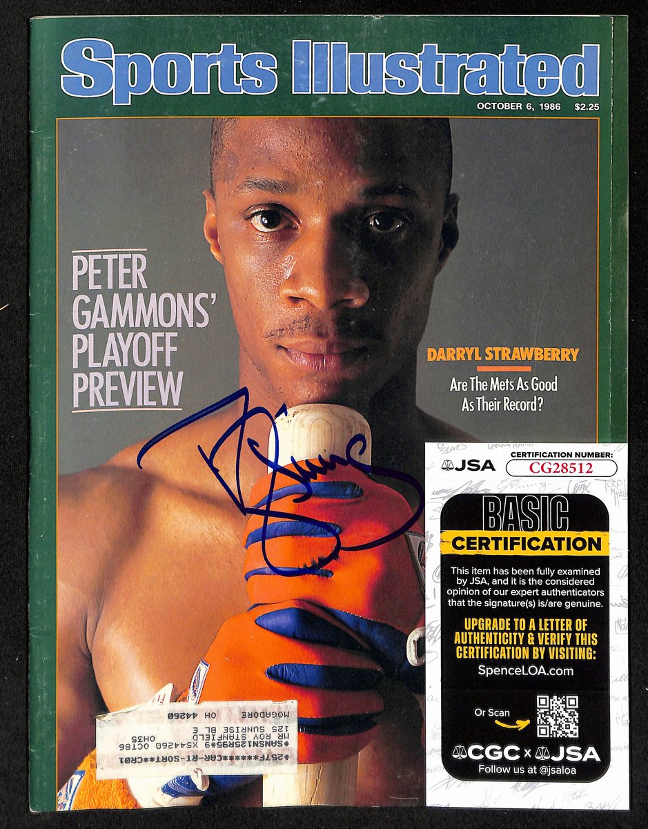 Darryl Strawberry Signed/Auto 10/6/1986 Sports Illustrated Magazine JSA 197890