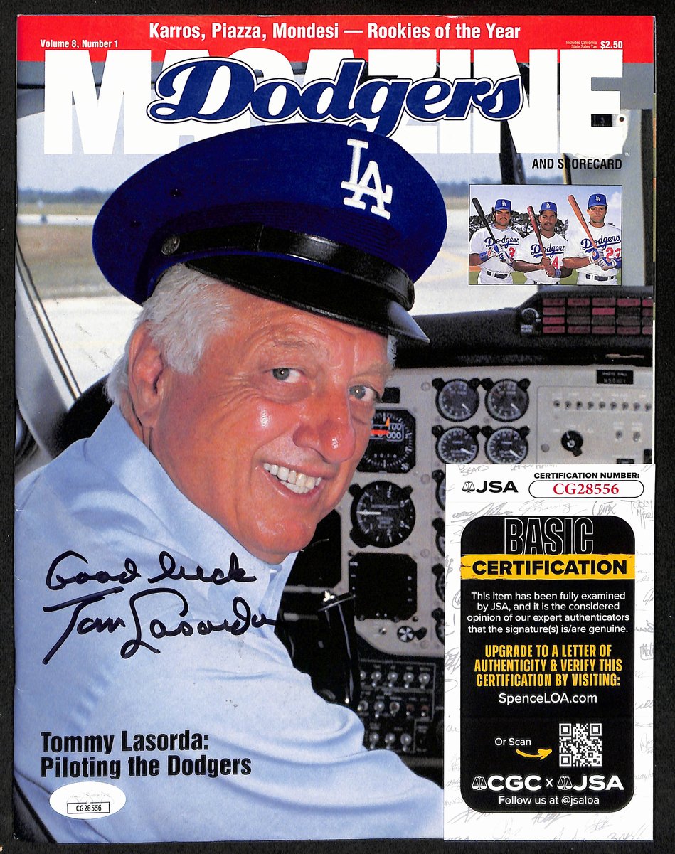Tom Lasorda HOF Signed/Inscribed 1995 Los Angeles Dodgers Program JSA 197995