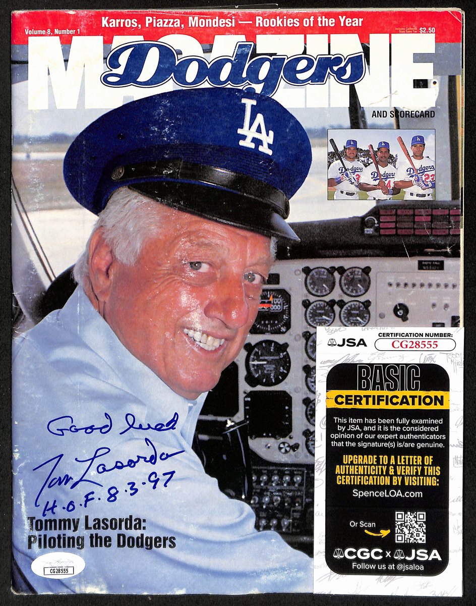 Tom Lasorda HOF Signed/Inscribed 1995 Los Angeles Dodgers Program JSA 197996