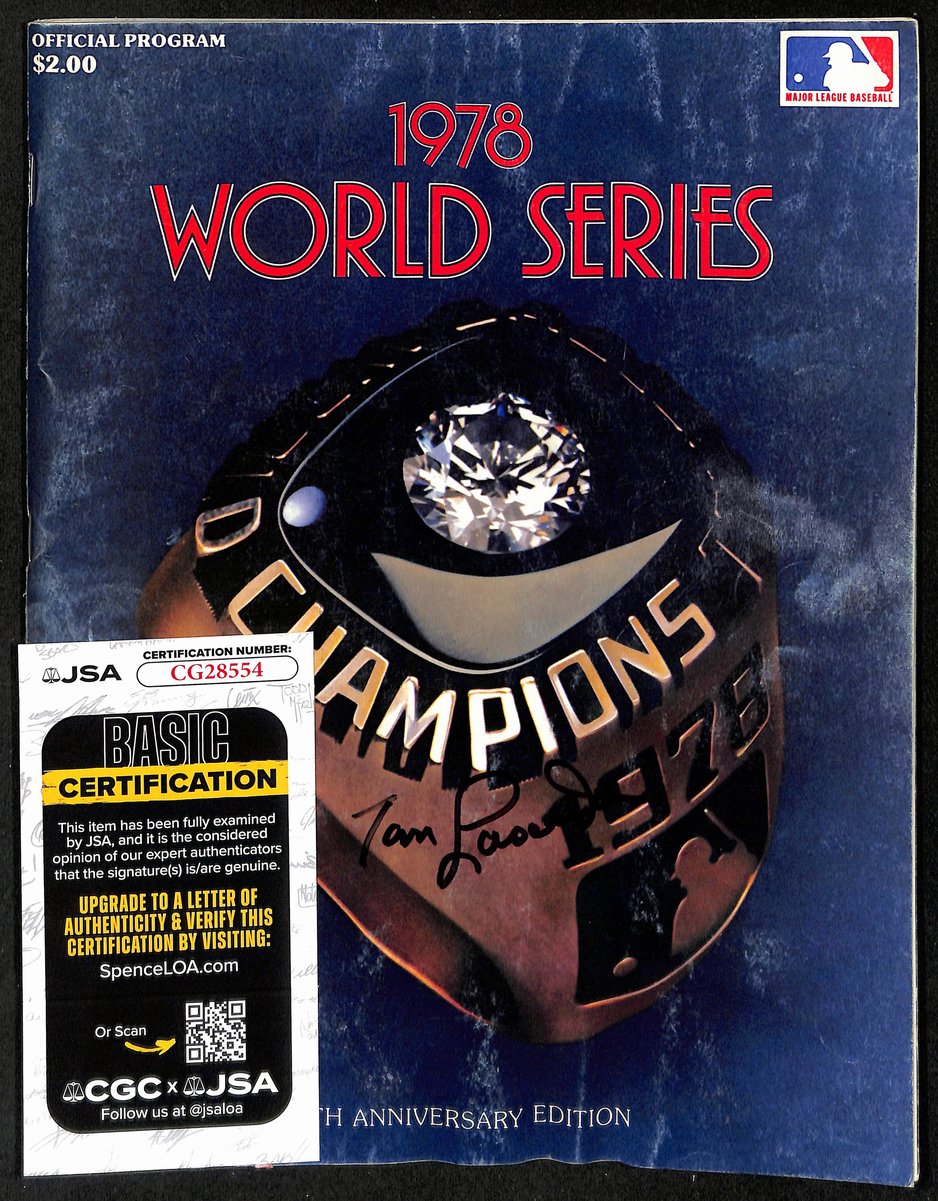 Tom Lasorda HOF Signed/Autographed 1978 World Series Program JSA 197997