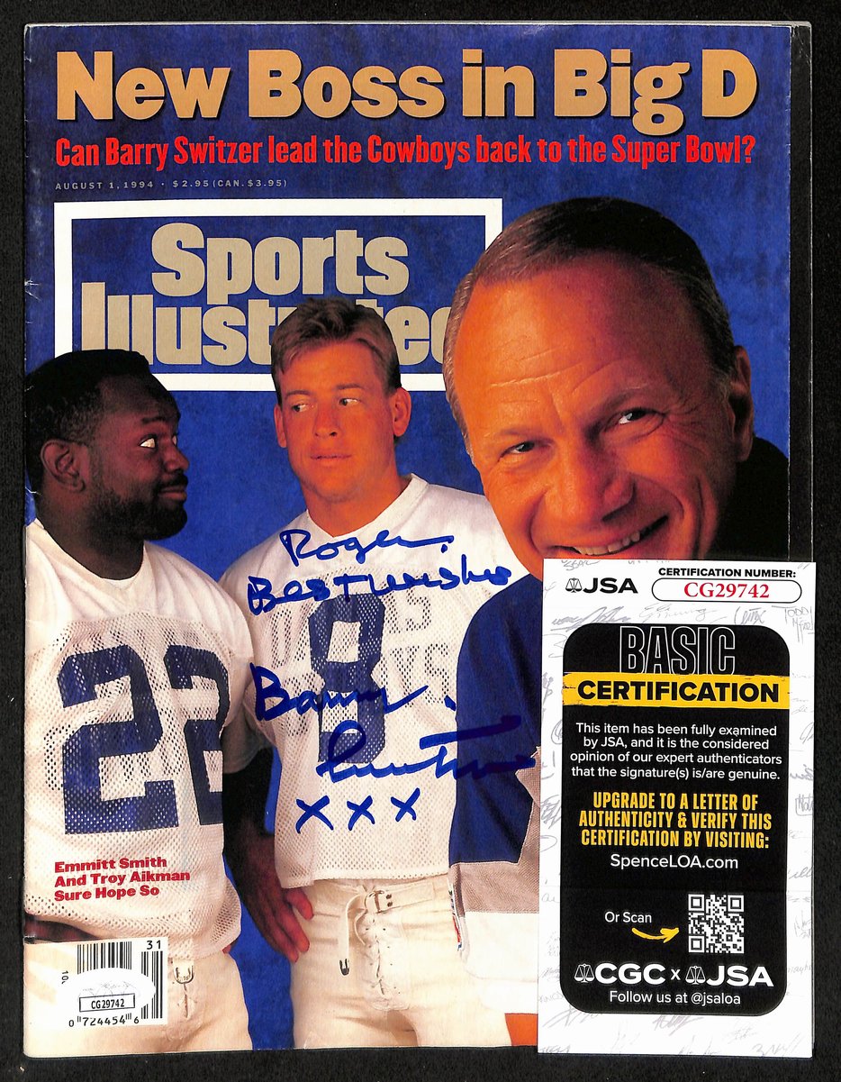 Barry Switzer Signed/Inscr 8/1/1994 Sports Illustrated Magazine NOLABEL JSA