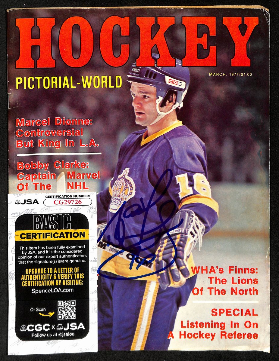 Marcel Dionne HOF Signed/Auto March 1977 HOCKEY Magazine Kings JSA 198020