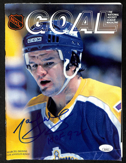 Marcel Dionne HOF Signed/Inscribed 1983 Goal Hockey Program Kings JSA 198023