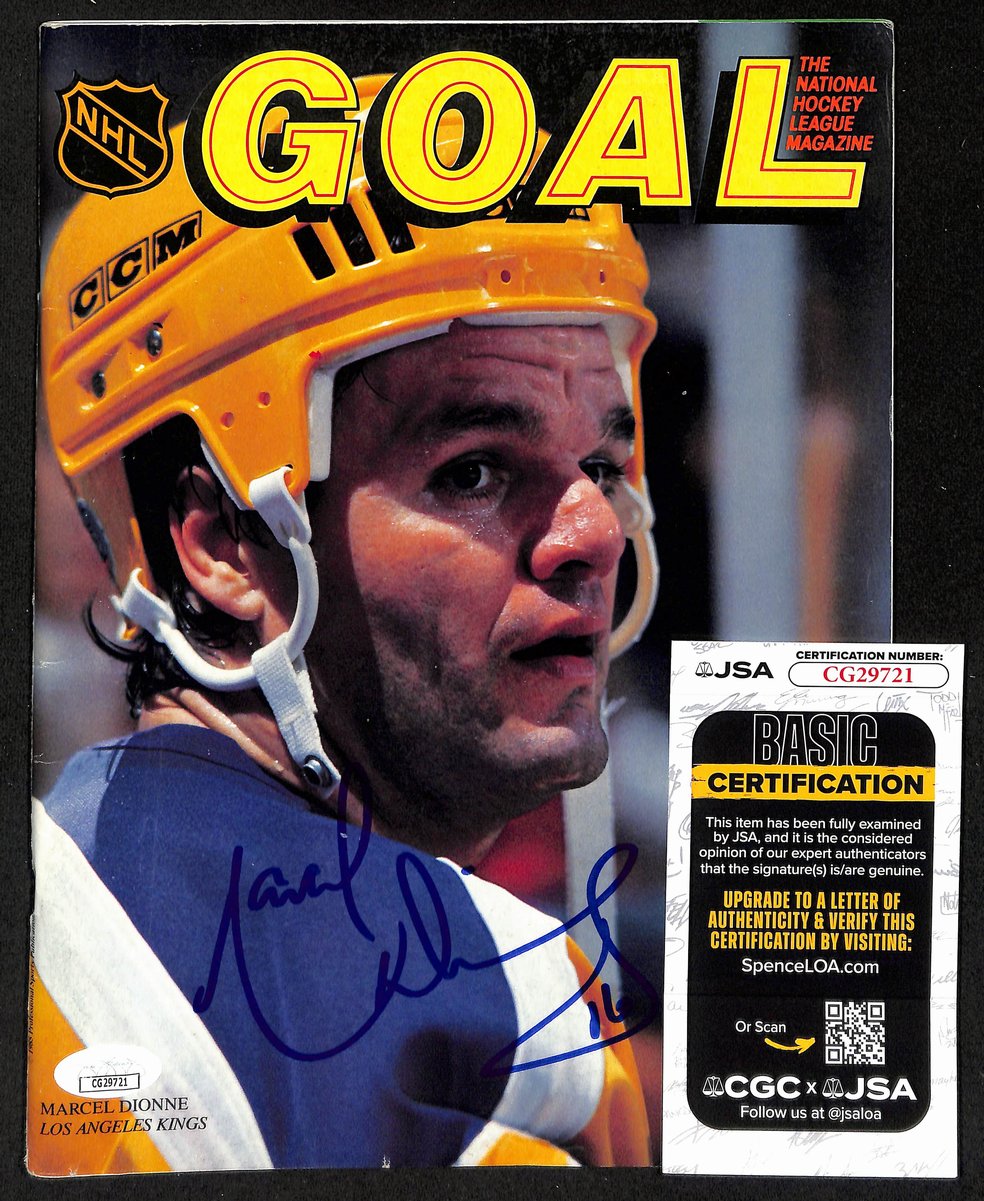 Marcel Dionne HOF Signed/Auto 3/22/86 GOAL Hockey Program Kings JSA 198025