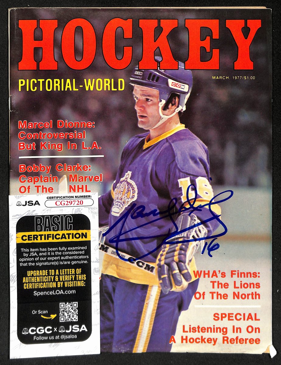 Marcel Dionne HOF Signed/Auto March 1977 HOCKEY Magazine Kings JSA 198026