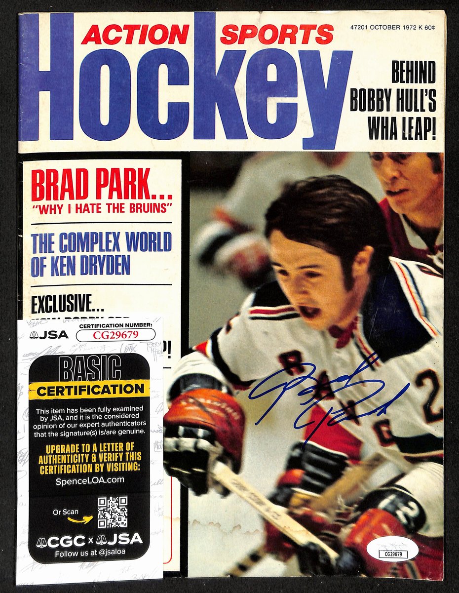 Brad Park HOF Signed/Auto Oct 1972 HOCKEY Magazine NY Rangers JSA 198067