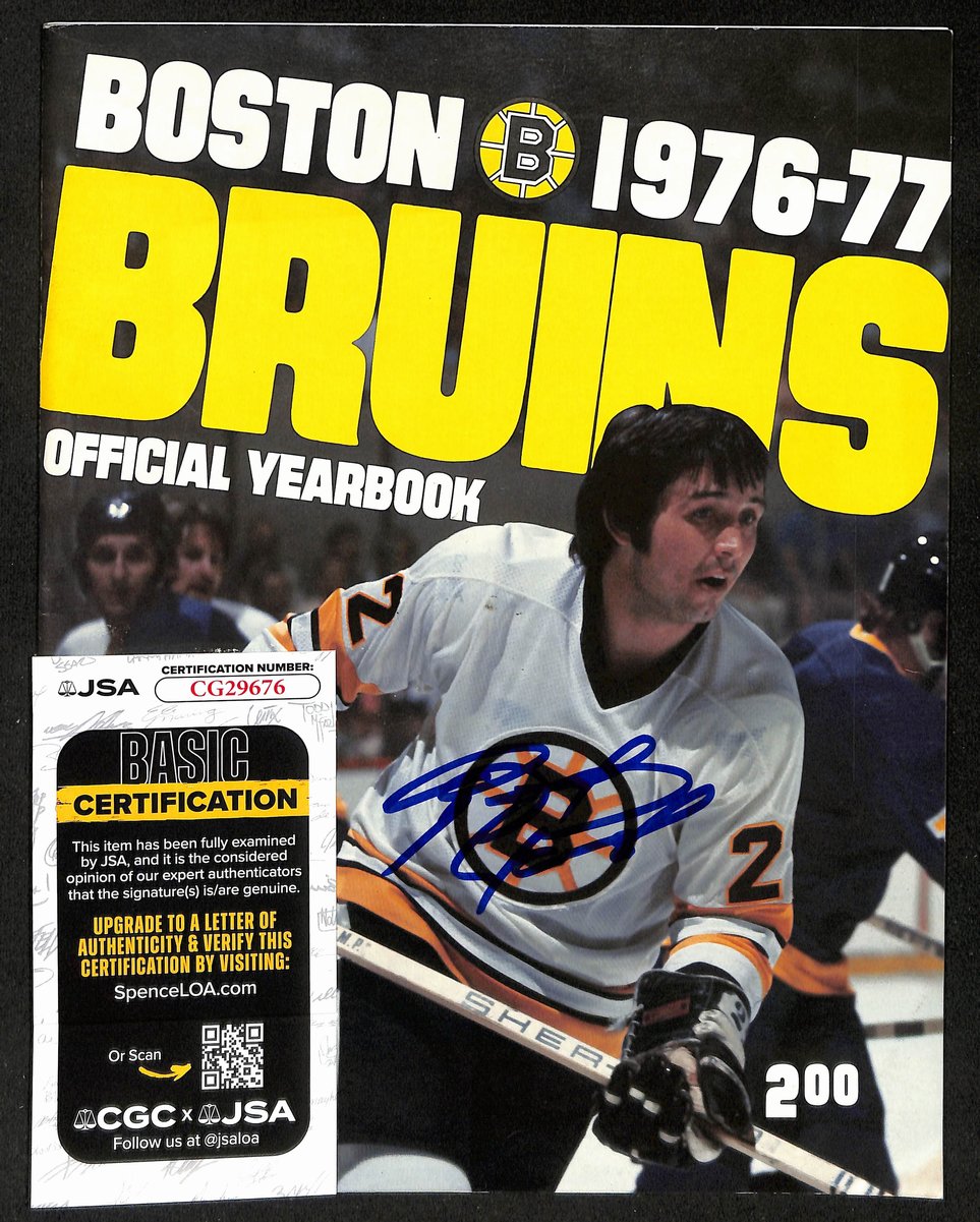 Brad Park HOF Signed/Autographed 1976-77 Boston Bruins Yearbook JSA 198070