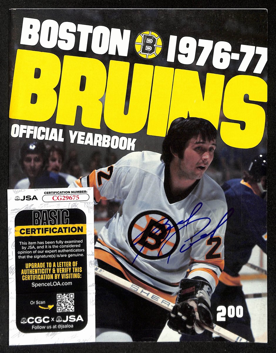 Brad Park HOF Signed/Autographed 1976-77 Boston Bruins Yearbook JSA 198071