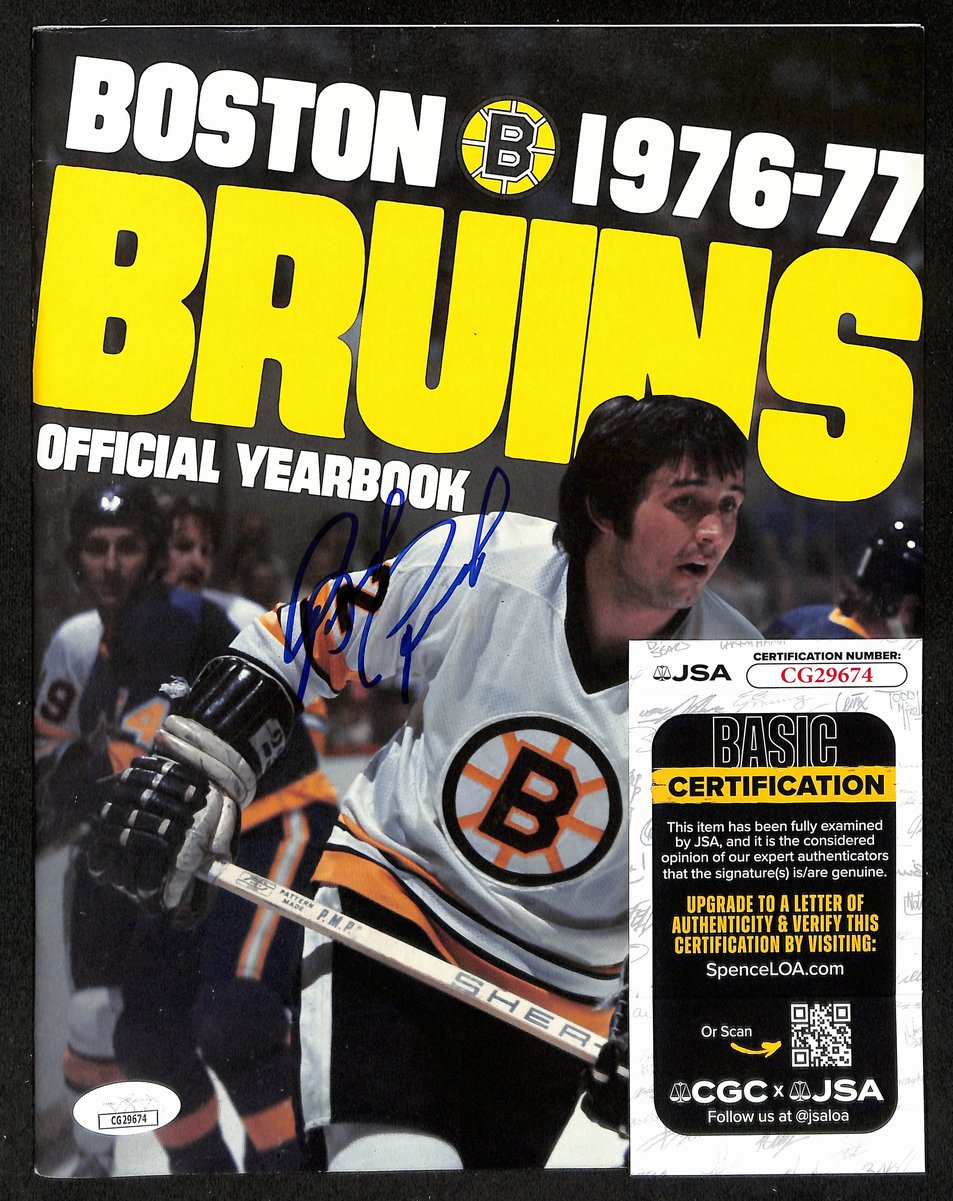 Brad Park HOF Signed/Autographed 1976-77 Boston Bruins Yearbook JSA 198072