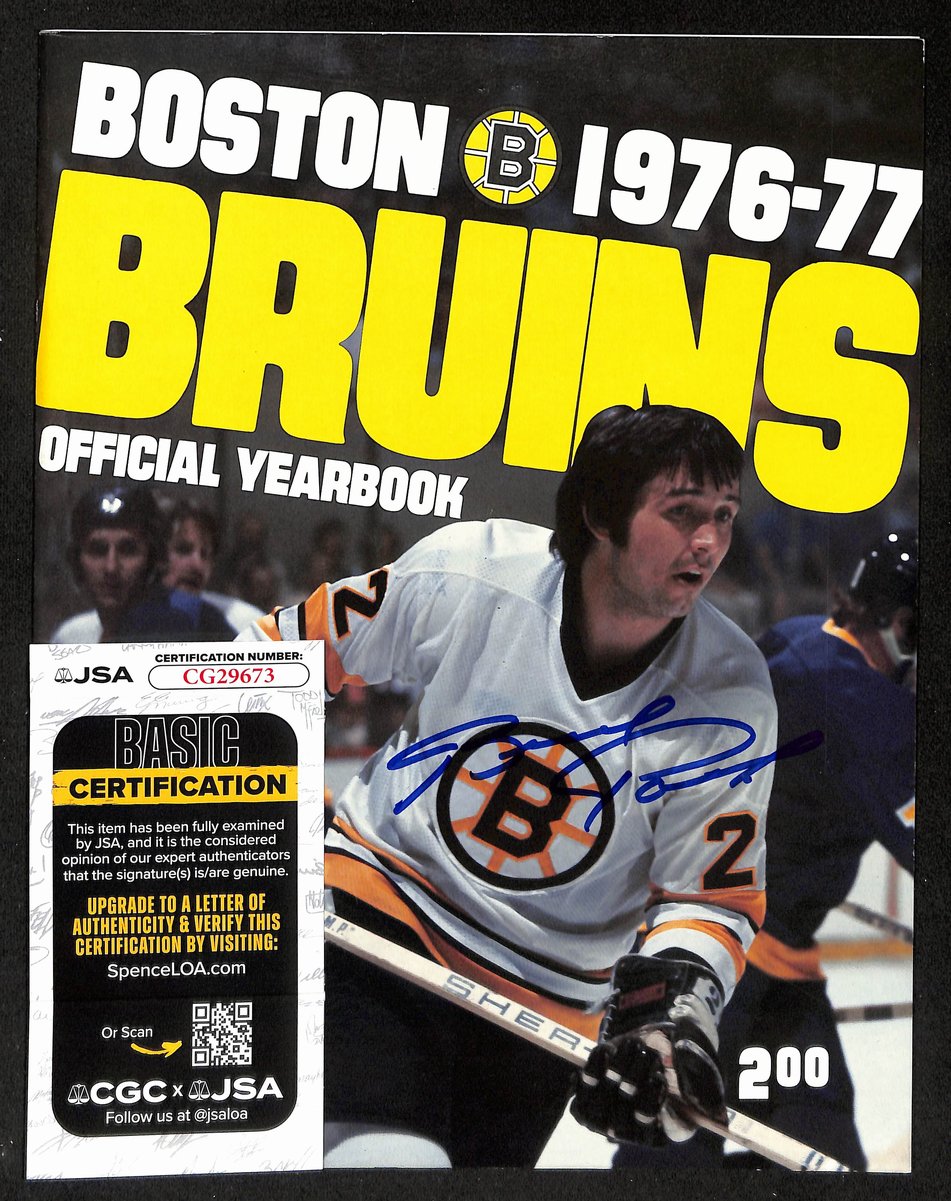 Brad Park HOF Signed/Autographed 1976-77 Boston Bruins Yearbook JSA 198073