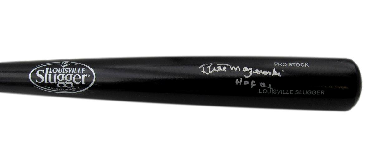Bill Mazeroski HOF Signed/Inscr Black Louisville Slugger Bat Pirates JSA 199435