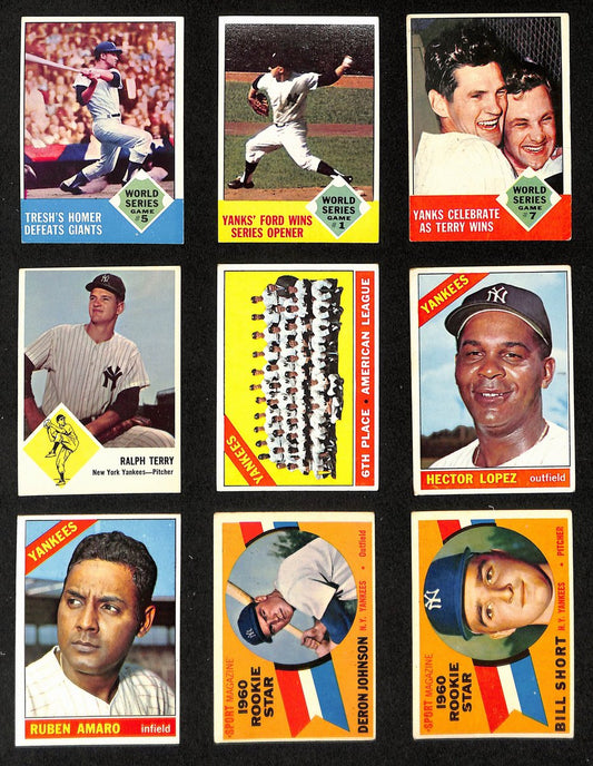 Lot of (15) Miscellaneous UNSIGNED 1960's TOPPS New York Yankees Cards 199429