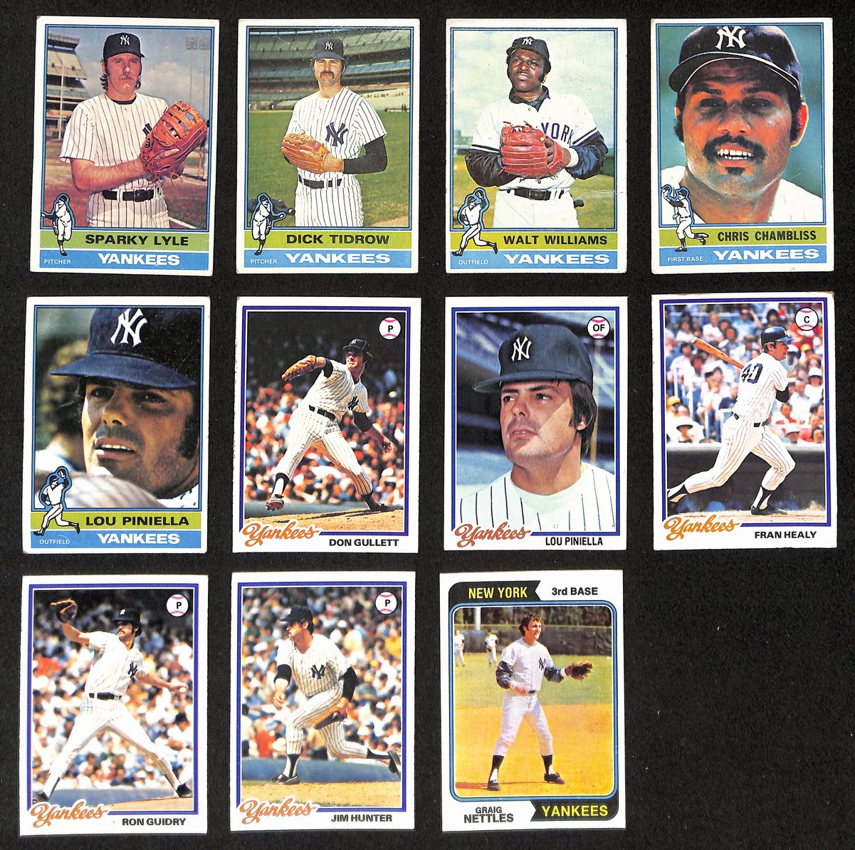 Lot of (26) Miscellaneous UNSIGNED 1970's TOPPS New York Yankees Cards 199430