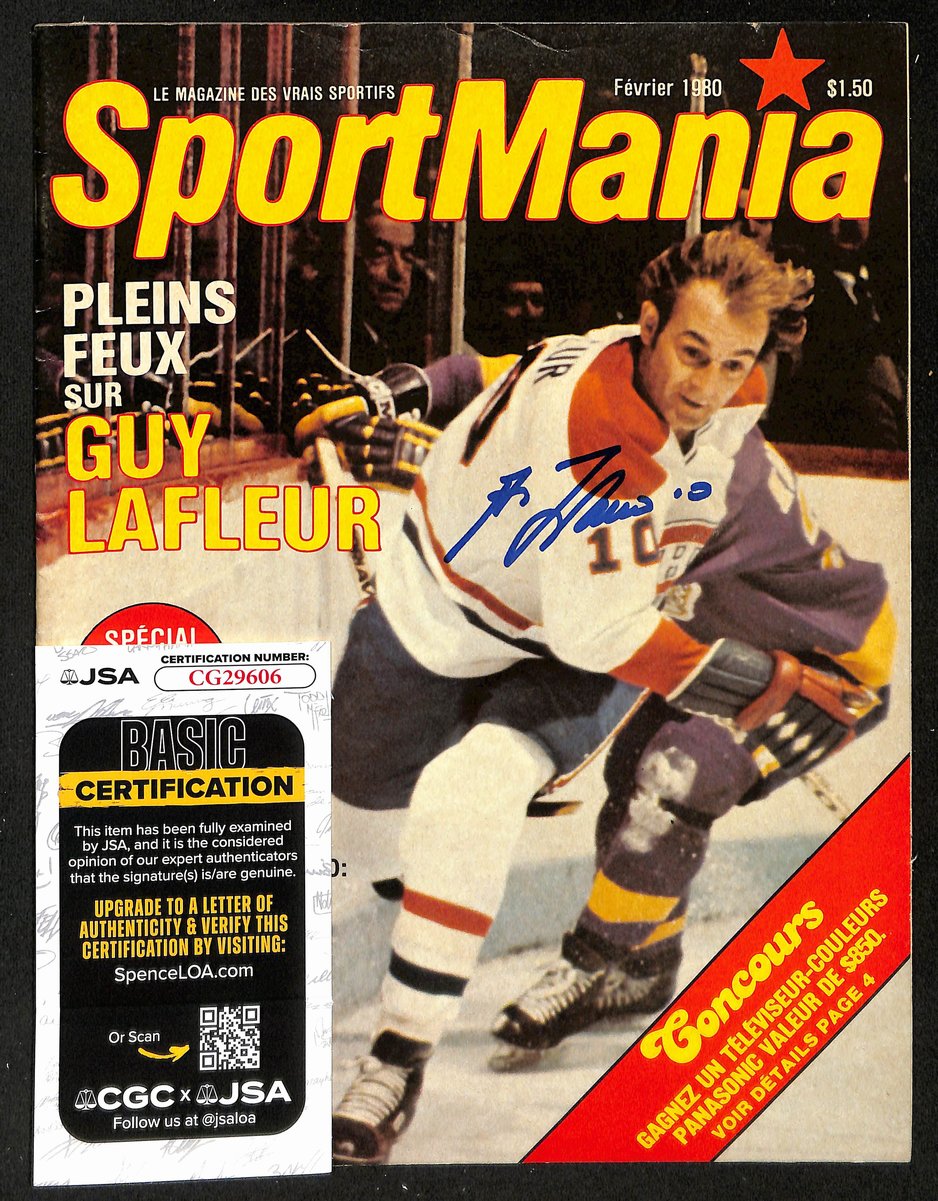 Guy Lafleur HOF Signed/Auto 1980 Sportmania Magazine Canadiens JSA 198446