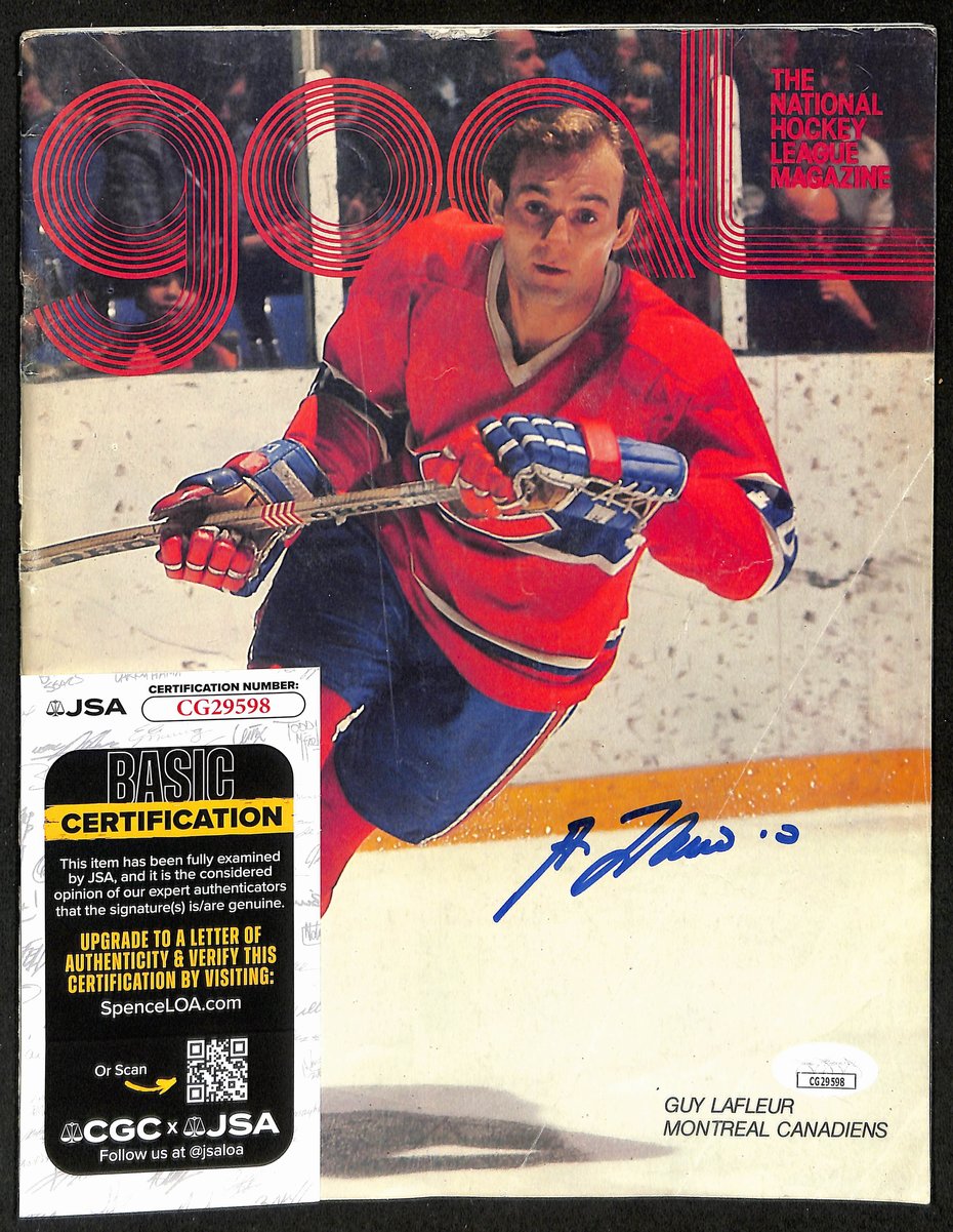 Guy Lafleur HOF Signed/Auto 1978 GOAL Program Montreal Canadiens JSA 198453