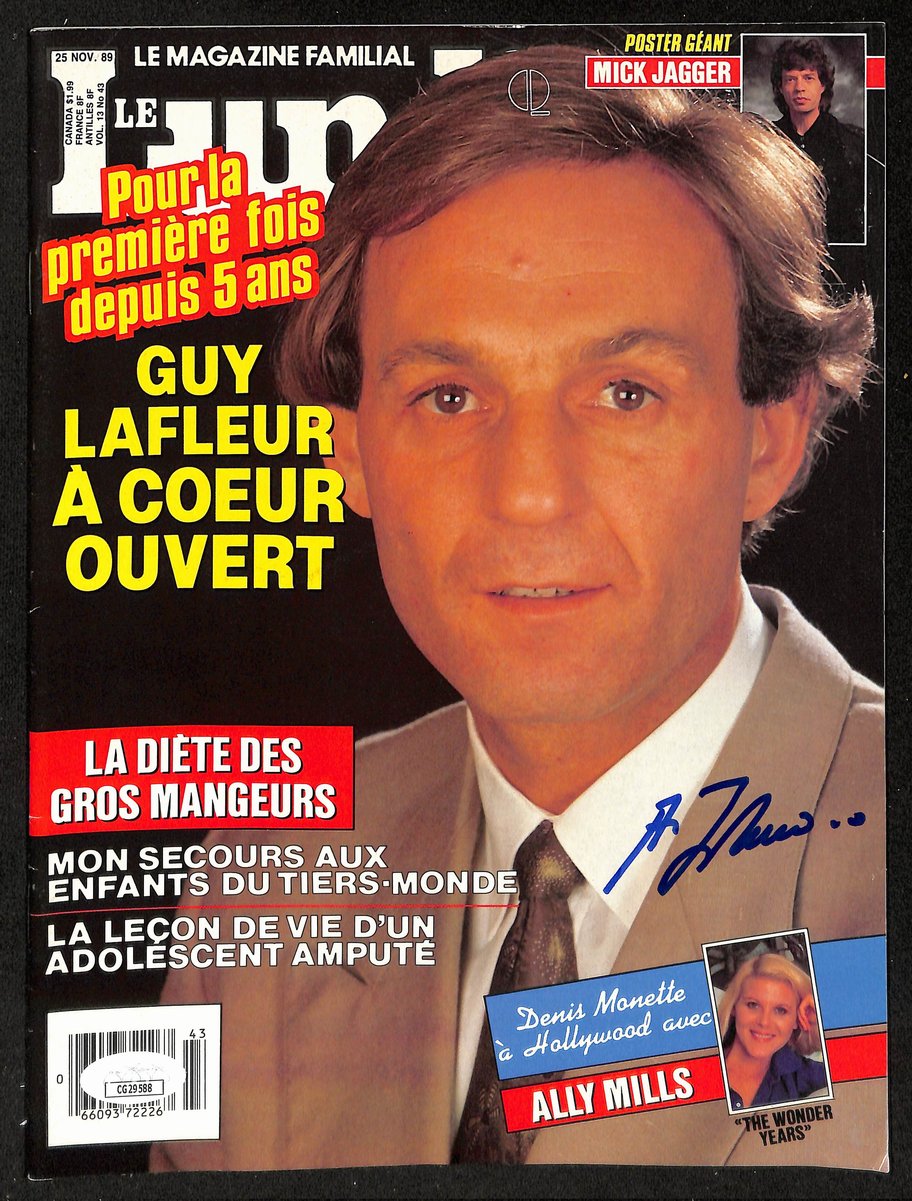 Guy Lafleur HOF Signed 11/25/1989 Lundi Magazine Monteal Canadiens JSA 198463