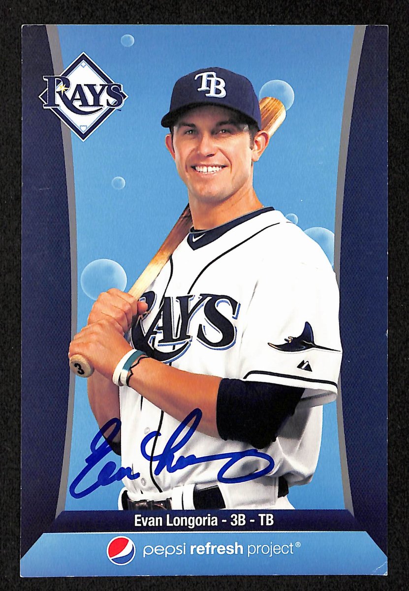 Evan Longoria Signed/Auto 2010 Pepsi Promo 4x6 Card #5/15 Rays JSA 199322