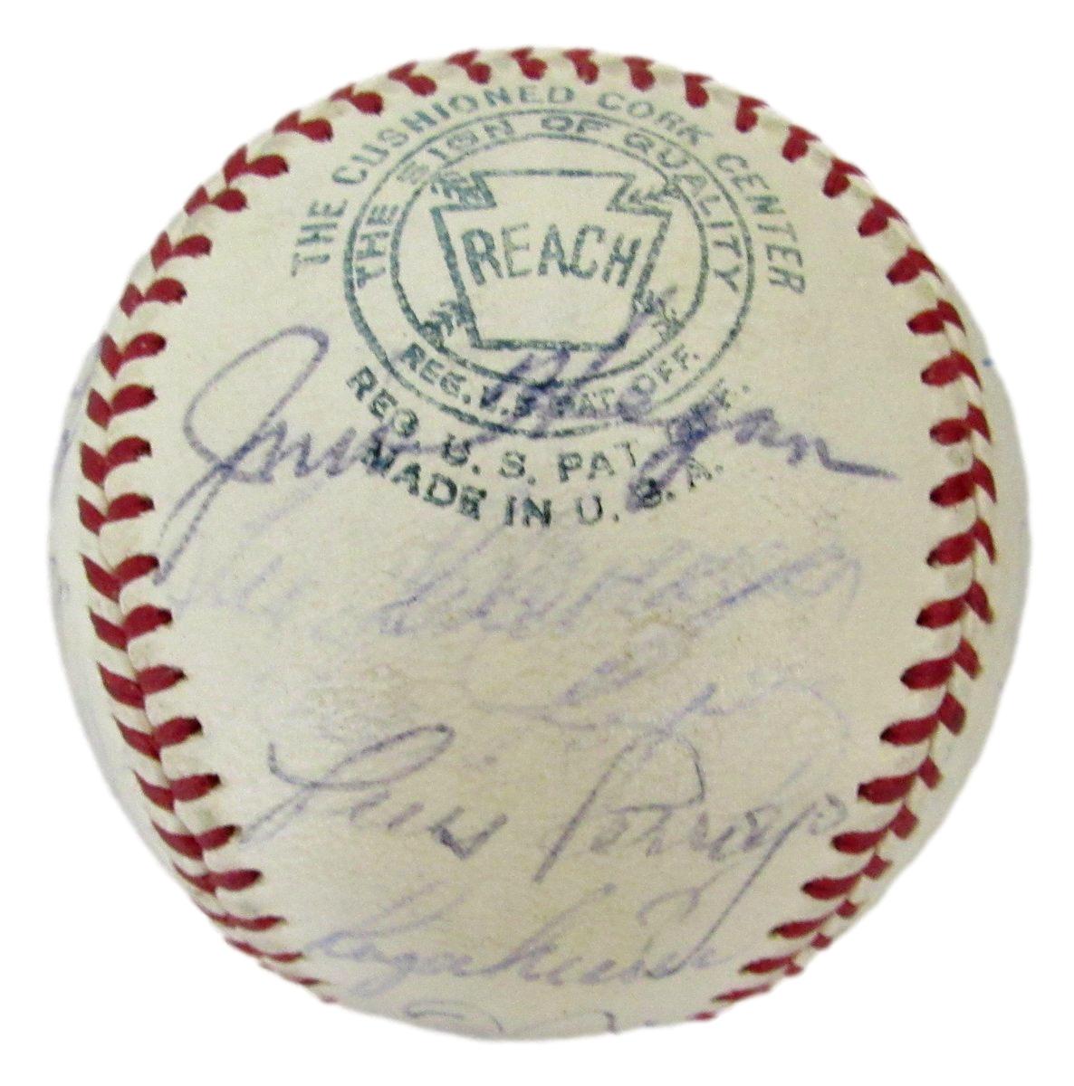 1963 AL Champs NY Yankees Team Signed (29) Reach Baseball Mantle Beckett 198606