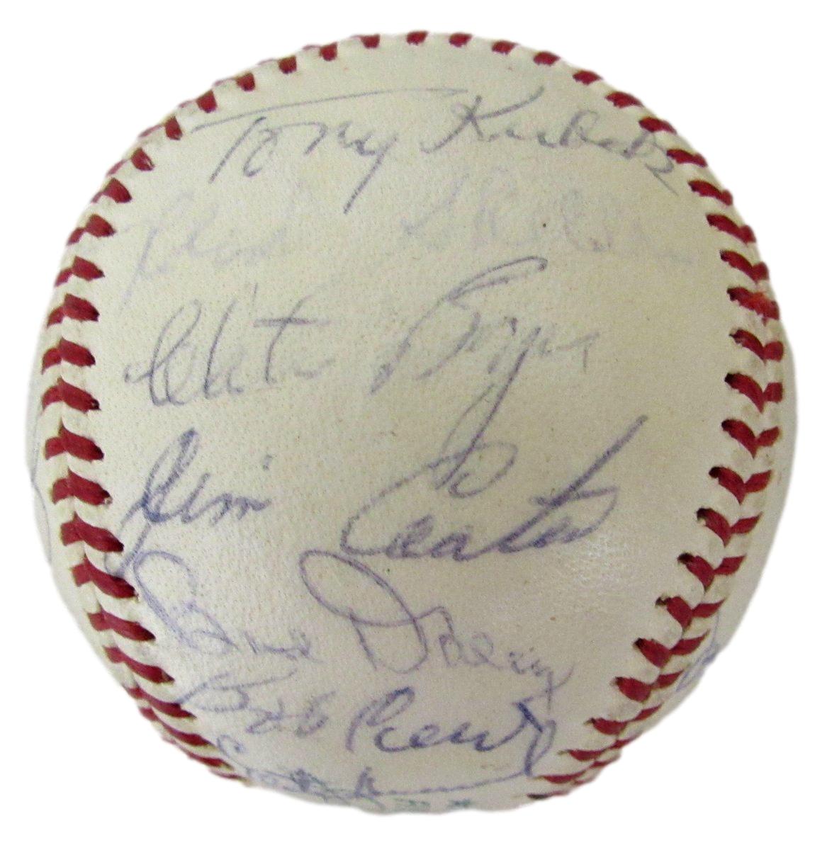 1963 AL Champs NY Yankees Team Signed (29) Reach Baseball Mantle Beckett 198606