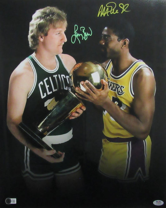 Larry Bird/Magic Johnson Dual-Signed/Autographed 16x20 Photo PSA & BAS 200037