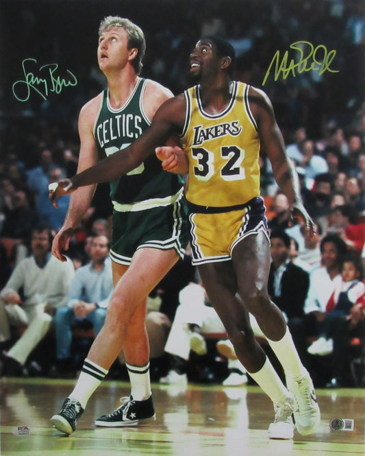 Larry Bird/Magic Johnson Dual-Signed/Autographed 16x20 Photo PSA & BAS 200040